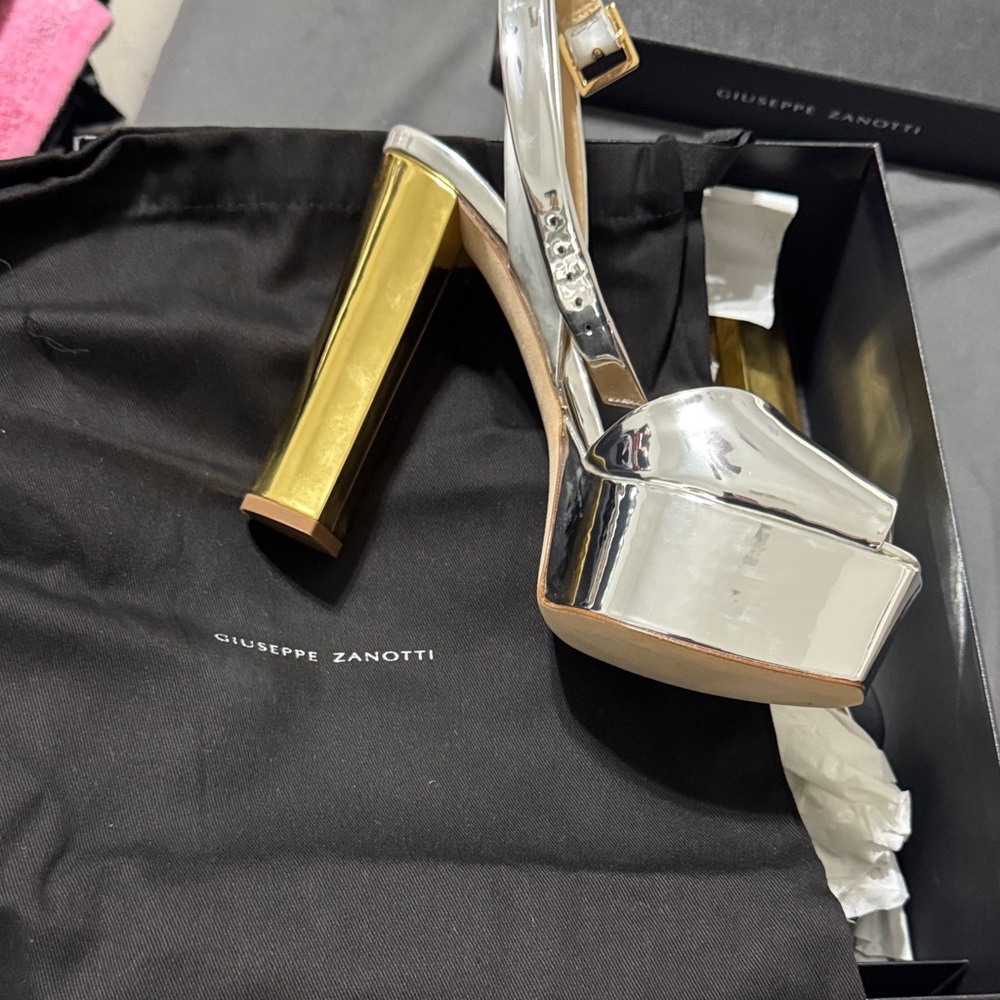 Giuseppe Zanotti Metallic Silver and Gold Heels